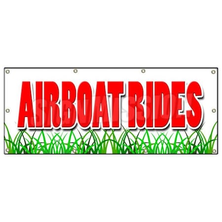 Signmission AIRBOAT RIDES BANNER SIGN everglades guided tours swamp buggy wetlands B-96 Airboat Rides